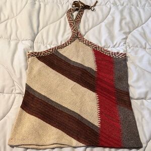 Lauren Ralph Lauren Knit Top with Red and Cream Accents